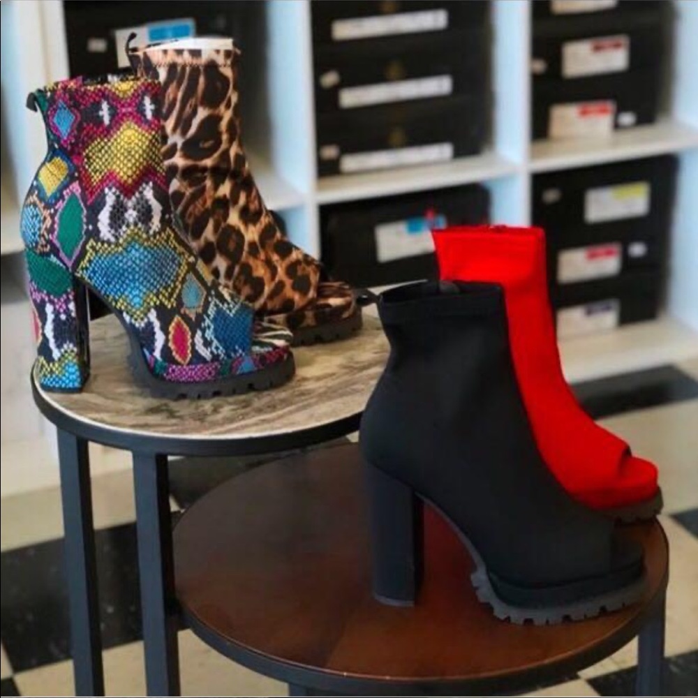 Multi Colored Snake Skin Heels / Booties